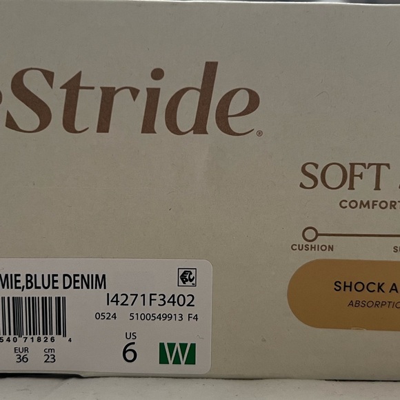 NWB Life Stride Kimmie Espadrille sandals. Size 6W. Denim Blue. - Picture 10 of 10